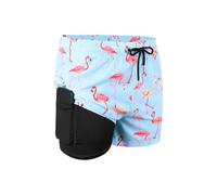 ANQKYO Bañador Tipo bóxer de Verano de poliéster Estampado, de Secado rápido, antivergüenza, de Talla Grande, Adecuado for Aguas Termales para NatacióN(Light Blue,M)