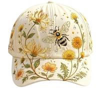 ANQKYO Gorra De BéIsbol Garden Morning The Garden Morning Gorra de béisbol con Estampado Floral, Ligera, Transpirable, Casual, Sombrero Ajustable for Uso Diario al Aire Libre(Bee)