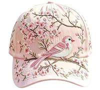 ANQKYO Gorra De BéIsbol Garden Morning The Garden Morning Gorra de béisbol con Estampado Floral, Ligera, Transpirable, Casual, Sombrero Ajustable for Uso Diario al Aire Libre(Pink Bird)