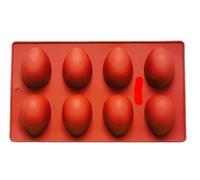 ANQKYO Molde De Silicona Para Hornear Huevos De Pascua Molde de silicona for huevos Pascua 3 uds for hornear, moldes Chocolate 24 cavidades, antiadherentes for congelador en forma huevo(Red)