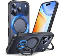 Anqrp Funda con Soporte de 360° Todo en uno para iPhone 17 Pro MAX con Soporte magnético Giratorio, Compatible con mag-Safe, Grado MIL, a Prueba de Golpes, Funda de 6.9 Pulgadas, Color Negro