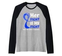 Anquilosante Espondilitis Concientización Cinta Azul Familia Fighter Camiseta Manga Raglan
