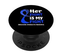 Anquilosante Espondilitis Concientización Cinta Azul Familia Fighter PopSockets PopGrip Adhesivo