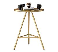 Mesa de Bistro Mesa de Cóctel Redonda, Mesa de Bar de Metal Dorado, Mesa Alta de Pub Bistro con Estructura de Metal, Mesa de Comedor de Centro Mesa Auxiliar de 105 cm de Alto - Totalmente de