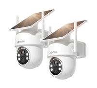 ANRAN 5MP FHD Camara Vigilancia Exterior Solar, 2.4GHz WiFi, Cámara inalámbrica con Panel Solar Integrado y Foco, 360° PTZ, PIR Movimiento Detección, Visión Nocturna Color,Audio de 2 Vias,Q04 Máx 2Pz