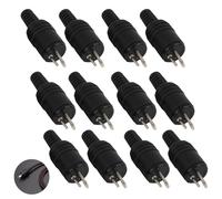 Anrbb 12 unidades de conector para altavoz, 2 polos, conector para altavoz DIN con abrazaderas de tornillo, sin necesidad de soldadura, conector para altavoz de alta fidelidad macho