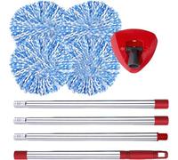 ANREKEYH Repuesto de fregona, base de fregona y mango de fregona compatibles con Ocedar Spin Mop (azul (sistema de 2 tanques))