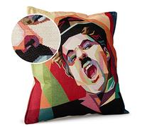 ANRO Funda de cojín decorativa, cojín de sofá, funda de cojín, diseño de Charlie Chaplin 45 x 45 cm, sin relleno