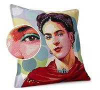 ANRO Funda de cojín decorativa para sofá, funda de cojín, diseño de Frida Kahlo, 45 x 45 cm, sin relleno