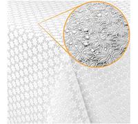 ANRO Mantel de encaje de vinilo, diseño de ganchillo, aspecto de encaje, resistente al agua, flores, manzanilla, blanco, 200 x 138 cm