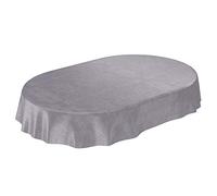 ANRO Mantel de Hule de Color Gris hormigón, diseño Urbano, Ovalado, 180 x 140 cm, Cloruro de polivinilo (PVC), Schnittkante, 70.9 x 55.1 Inch (Oval)