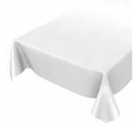 ANRO Mantel de Hule (Lavable, 200 x 140 cm), Color Blanco, Cloruro de polivinilo (PVC), 200x140cm