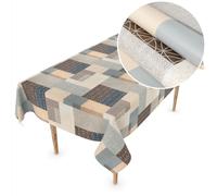 ANRO Mantel de hule lavable, mantel de cera, mantel de plástico, redondo ovalado, Mirka, vendido por metro cuadrado, 100 x 140 cm