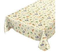 ANRO Mantel de Hule Lavable para cumpleaños Infantil, diseño de Animales, Color Verde Claro, 200 x 140 cm, Color Verde