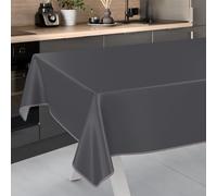 ANRO Mantel de Hule Lavable, para jardín, Exterior e Interior, 200 x 140 cm, con Dobladillo, Antracita