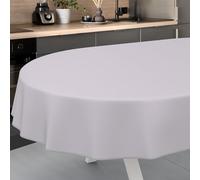 ANRO Mantel de Hule Lavable, para jardín, Exterior e Interior, Ovalado, 160 x 140 cm, con Dobladillo, Color Gris