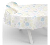 ANRO Mantel de Hule Lavable, para jardín, Exterior e Interior, Ovalado, 240 x 140 cm, Borde Cortado
