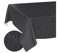 ANRO - Mantel de Hule, Mantel Encerado, 160 x 140 cm, con Borde de Corte, Aspecto Textil, Color Amarillo, Lavable