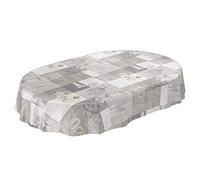 ANRO Mantel de Hule, Mantel Encerado Lavable, Aspecto Industrial Moderno, Ovalado, 180 x 140 cm