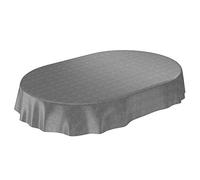ANRO Mantel (Aspecto de Lino, Ovalado, 180 x 140 cm), Color Gris Antracita, Toalla, Oval 140 x 180cm Schnittkante