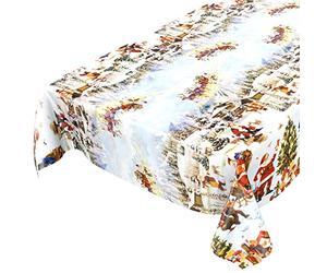 ANRO Mantel de hule para Navidad Árbol de Navidad, 180 x 140 cm