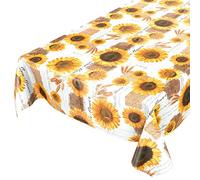 ANRO Mantel Encerado (220 x 140 cm), diseño de Girasoles, Toalla, Borde de Corte, 220 x 140cm