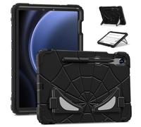 ANROD Funda Protectora para Samsung Galaxy Tab S10 FE / S10 Lite, Silicona Híbrida Antichoque Infantil con Portalápiz Y Pie Apoyo Doble, Ligera Y Resistente para Niños，Negro