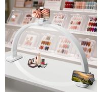 ANRUI Lámpara Media Luna Manicura: 76cm 45W Lámpara de Mesa para Uñas con Soporte para Teléfono - LED Lampara Regulable Continua - 3 Modos 10 Brillos - para Manicura Tatuaje