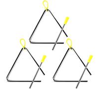 Anruyi 3Pcs Triángulo Musical Triangulo Percusion Instrumentos Musicales para Educación Musical Temprana Instrumento Triangular para Niños, Escuelas