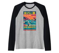 ANSE Georgette, Praslin, Seychelles, símbolo de Viaje, Playa, Surf Camiseta Manga Raglan