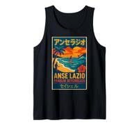 ANSE Lazio Praslin Seychelles Símbolo de Viaje Playa Surf Diversión Camiseta sin Mangas