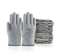 Ansell ActivArmr 42-445 Guantes Resistentes al Calor, Protección Alta Temperatura, Guante Seguridad Usos Industriales, Mecánicos y Químicos, Diseño Robusto, Guantes Nitrilo, Gris, Talla XL (12 Pares)