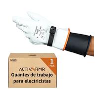 Ansell ActivArmr 96-002, Guantes Aislantes Dieléctricos, Protección Eléctrica Class 00 & 0 (Tensión 500V-1000V), Guantes de Trabajo de Cuero, Talla 2XL (1 Par)