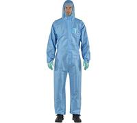 Ansell AlphaTec 1500 Model 111, Mono de Trabajo Desechable, Protección Quimica Tipo 5/6, Traje Integral y Repelente al agua Multiuso, Bricolaje e Mecanica, Hombre Mujer, Azul, Talla 2XL (1 Unidad)