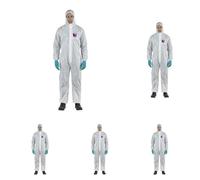 Ansell AlphaTec 1500 Model 138, Mono de Trabajo Desechable, Protección Quimica Tipo 5/6, Traje Integral y Impermeable Multiuso, Bricolaje e Mecanica, Hombre Mujer, Blanco, Talla 3XL (1 Unidad)
