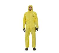Ansell AlphaTec 2300 Model 132, Mono de Trabajo Desechable, Protección Quimica Tipo 3/4/5, Traje Integral y Impermeable, Seguridad Industrial, Hombre Mujer, Amarillo, Talla XL (1 Unidad)