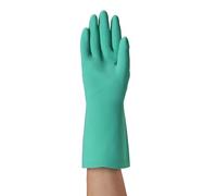 Ansell AlphaTec 37-675 Guantes de Nitrilo Profesionales, Alta Protección Química y Resistencia a la Abrasión, Seguridad Alimentaria y Industrial, Reutilizables, Verde, Talla L (12 Pares)
