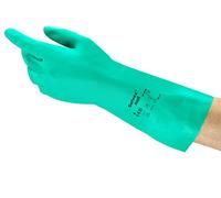 Ansell AlphaTec 37-676 Guantes de Nitrilo Profesionales, Alta Protección Química y Resistencia a la Abrasión, Seguridad Alimentaria y Industrial, Reutilizables, Verde, Talla M (12 Pares)