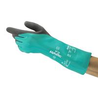 Ansell AlphaTec 58-735 guantes químicos de protección contra cortes de nitrilo, bricolaje, trabajo industrial y mecánico, verde, talla 10 (6 pares)