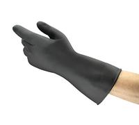 Ansell AlphaTec 87-118 Guantes de Trabajo Pesados, Alta Protección Química y Resistencia a la Abrasión, Seguridad Industrial, Guantes de Látex Reutilizables, Negro, Talla XS (1 Par)