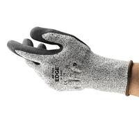 Ansell EDGE 48-706 - Guantes de trabajo para hombres y mujeres, alta resistencia a los cortes para trabajos industriales, mejoras del hogar y bricolaje, gris/negro, talla 10 (12 pares)