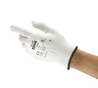 Ansell EDGE 76-200 Multiusos Guante, Sin Costuras para Uso Largo y Cómodo, Ambidiestros y Lavarse, Blanco, Talla M (12 Pares)