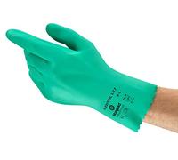 Ansell Flexitril L27 Nitrilo Guante contra productos químicos, Verde, Tamaño 10 (12 Pares)