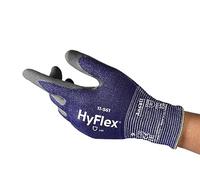 Ansell HyFlex 11-561 Guantes Trabajo Anticortes, Diseno Ultraligero con Recubrimiento Nitrilo Antideslizante, Guantes Seguridad Cortes, Guantes Hombre y Mujer, Azul, Talla S (1 Par)