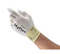 Ansell HyFlex 11-605 Guantes de Trabajo Mecanico, Guantes Finos de Nylon, Protección Mecánica Industrial, Seguridad y Destreza Manipulaciones Delicadas, Blanco, Talla XS (12 Pares)