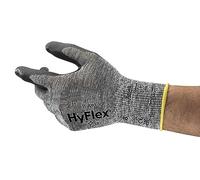 Ansell HyFlex 11-801 Guantes de Trabajo Profesionales, Revestimiento de Nitrilo Antideslizante y Transpirable, Protección Mecánica Multiusos, Seguridad Industrial, Negro, Talla 2XL (12 Pares)
