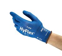 Ansell HyFlex 11-818 Guantes de Trabajo Mecánico, Tecnología Mejorad Agarre y Confort, Protección Mecánica Industrial, Seguridad y Destreza, Guante Multiuso Azul, Talla XL (12 Pares)