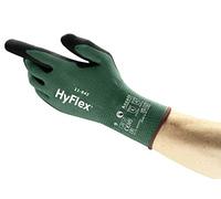 Ansell HyFlex 11-842 Guantes de Trabajo Profesionales, Revestimiento de Nitrilo Antideslizante y Transpirable, Protección Mecánica Multiusos, Touchscreen, Negro, Talla XL (12 Pares)