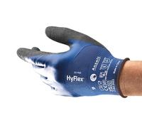 Ansell HyFlex 11-925 Guantes Trabajo Impermeables, Diseno Ultraligero con Recubrimiento Nitrilo Antideslizante, Guantes Mecanico y Jardineria, Guantes Hombre y Mujer, Azul, Talla M (1 Par)