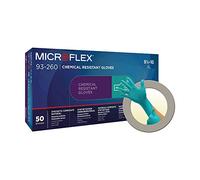 Ansell Microflex 93-260 Guantes Desechables de Nitrilo y Neopreno, Resistentes a Químicos Agresivos, Protección Superior con Sensibilidad Táctil Mejorada, Talla 2XL (50 Guantes)